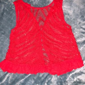Cropped lace tank